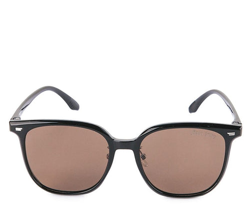 Polarized Plastic Frame Classic Square Sunglasses - Brown Black