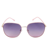Polarized Metal Frame Modern Square Sunglasses - Rainbow Rosegold