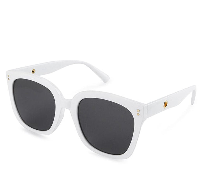 Plastic Frame Modern Square Sunglasses - Black White