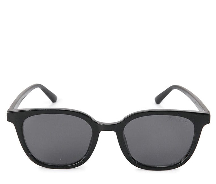 Plastic Frame Vintage Square Sunglasses - Black Black