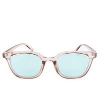 Plastic Frame Vintage Square Sunglasses - Green Clear