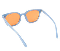Plastic Frame Vintage Square Sunglasses - Orange Blue