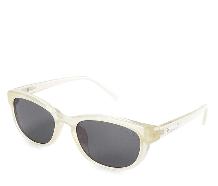 Plastic Frame Narrow Rectangular Sunglasses - Black Cream
