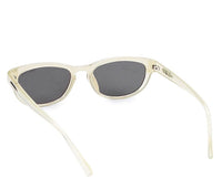 Plastic Frame Narrow Rectangular Sunglasses - Black Cream