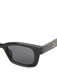 Plastic Frame Polyblock Rectangular Sunglasses - Black Black