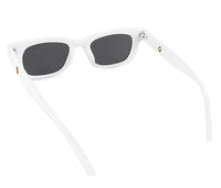 Plastic Frame Polyblock Rectangular Sunglasses - Black White