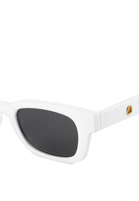 Plastic Frame Polyblock Rectangular Sunglasses - Black White