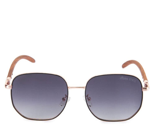 Polarized Full Rim Metal Frame Square Sunglasses - Multi Rosegold