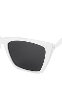 Plastic Frame Slim Modern Sunglasses - Black White