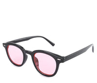 Plastic Frame Retro Fashion Sunglasses - Pink Black