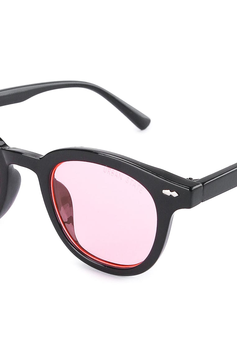 Plastic Frame Retro Fashion Sunglasses - Pink Black