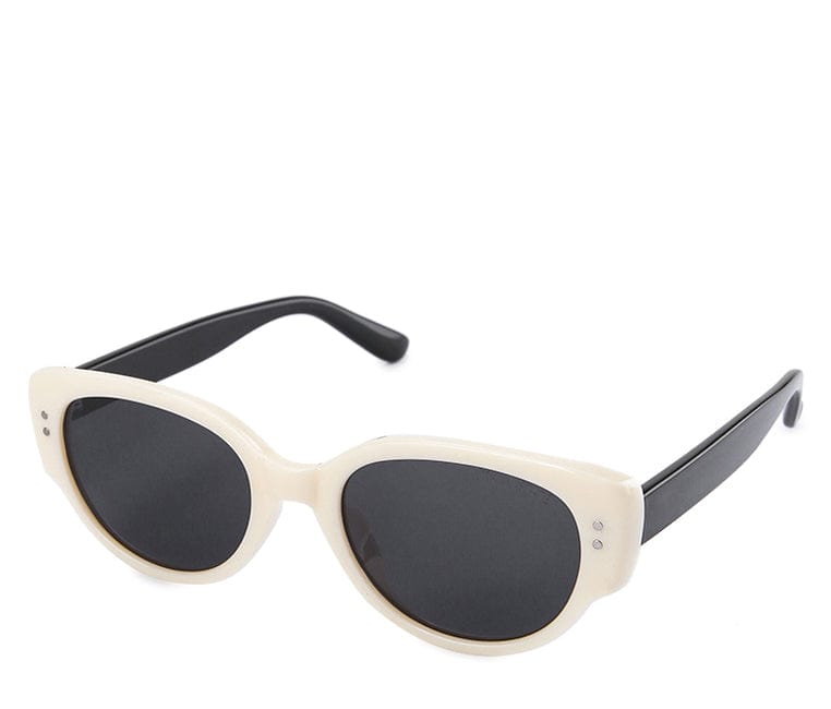 Polarized Plastic Frame Modern Oval Sunglasses - Black Cream