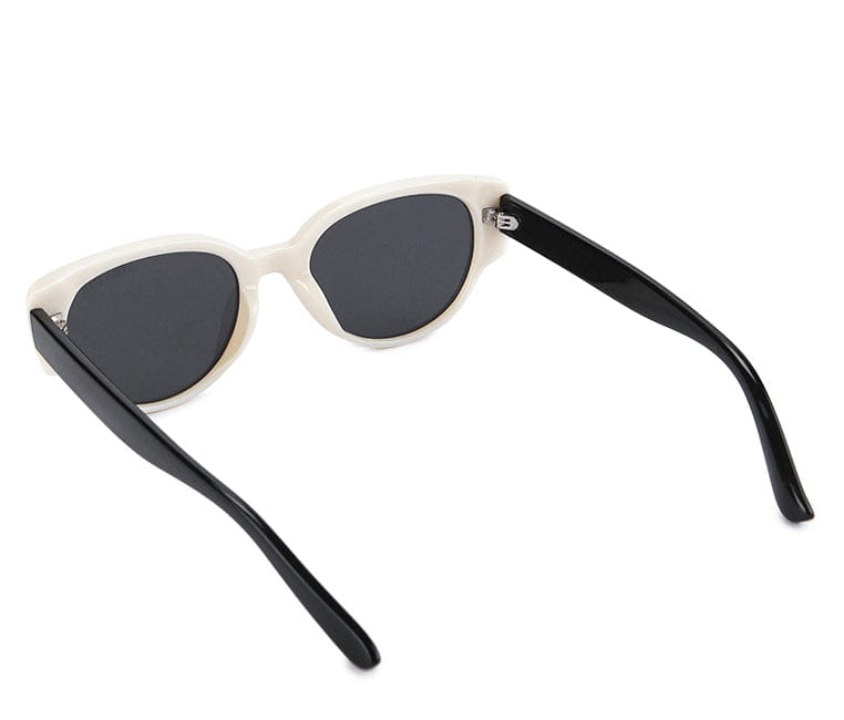 Polarized Plastic Frame Modern Oval Sunglasses - Black Cream