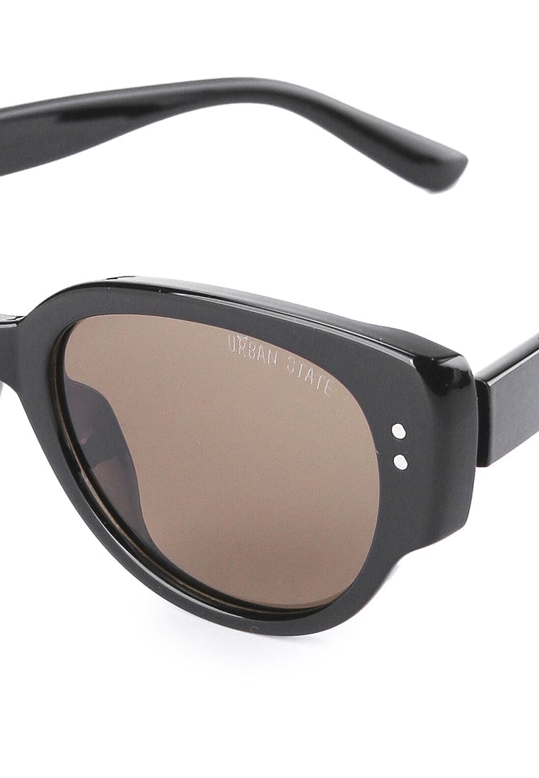 Polarized Plastic Frame Modern Oval Sunglasses - Brown Black