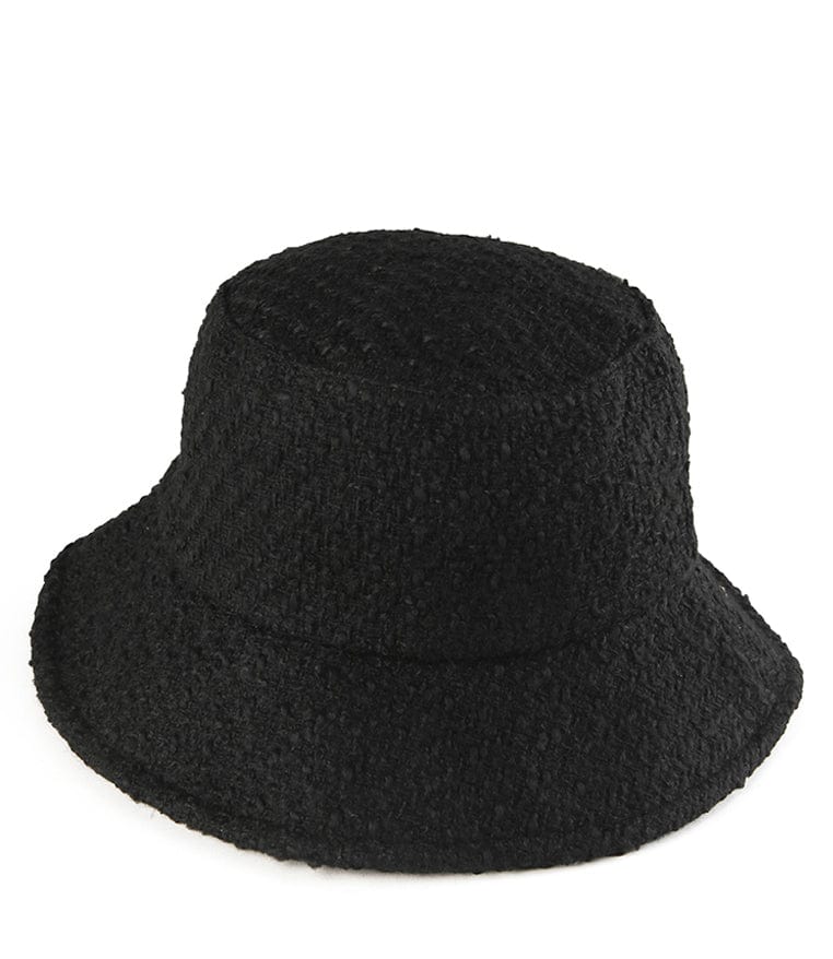 Tweed Bucket Hat - Black