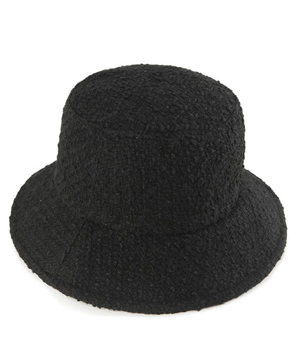 Tweed Bucket Hat - Black