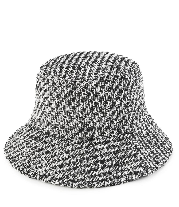 Tweed Bucket Hat - White