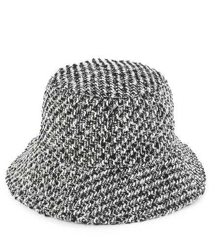 Tweed Bucket Hat - White