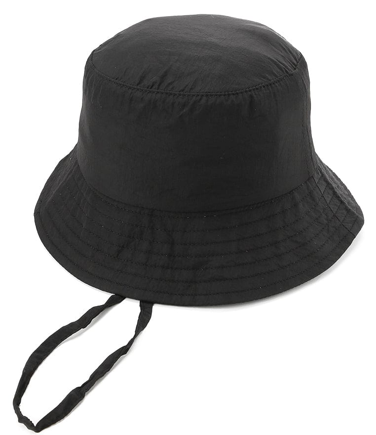 Poly Bucket Hat with String -  Black