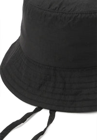 Poly Bucket Hat with String -  Black