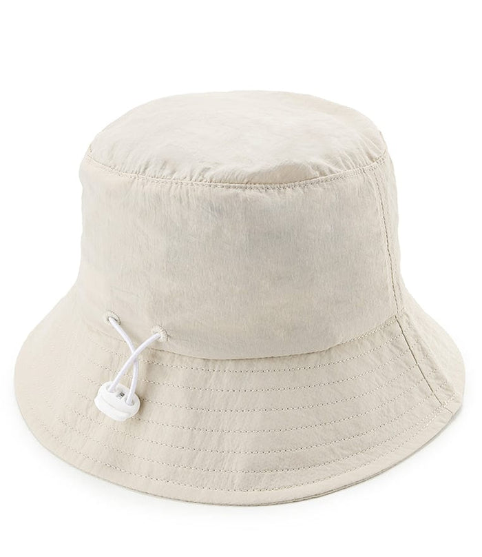 Poly Bucket Hat with String -  Cream