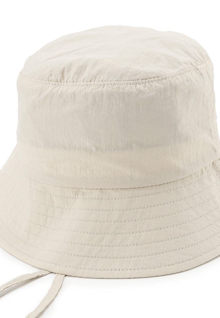 Poly Bucket Hat with String -  Cream