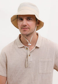 Poly Bucket Hat with String -  Cream