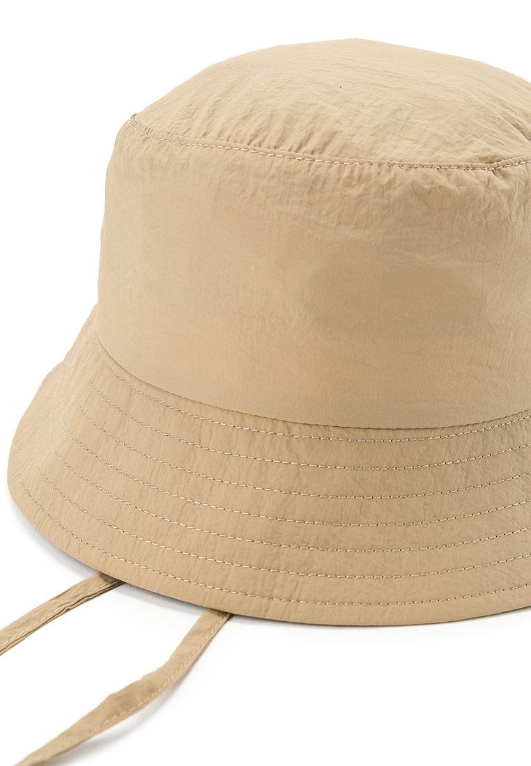 Poly Bucket Hat with String -  Beige