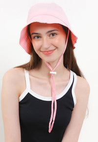 Poly Bucket Hat with String -  Pink