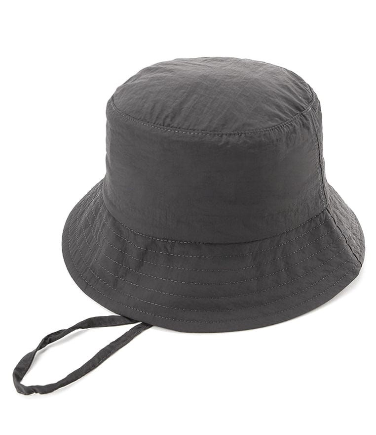 Poly Bucket Hat with String -  Dark Grey