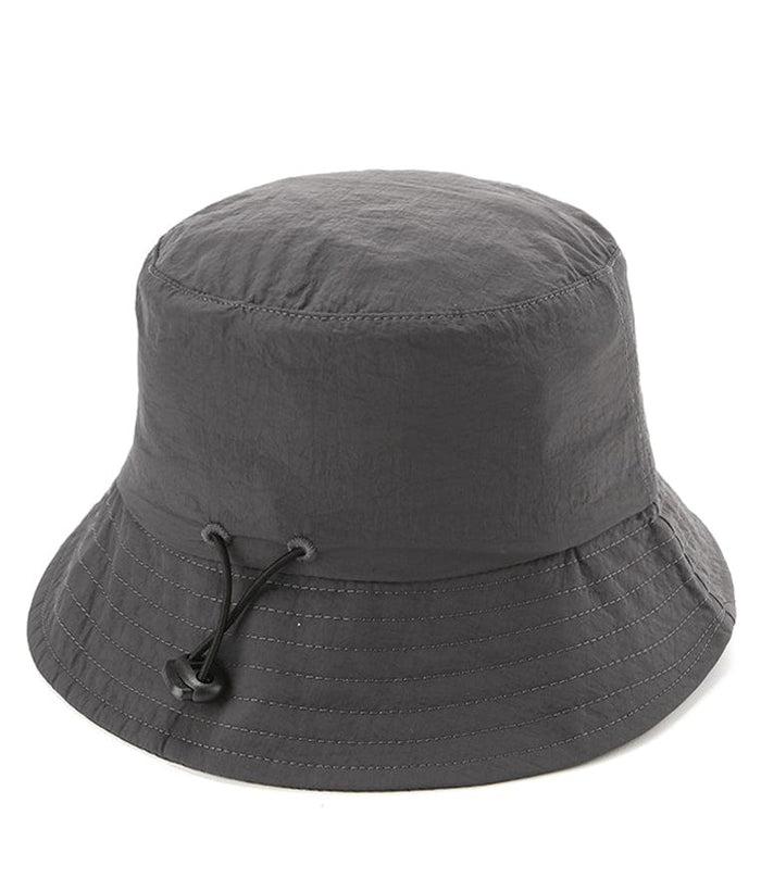 Poly Bucket Hat with String -  Dark Grey