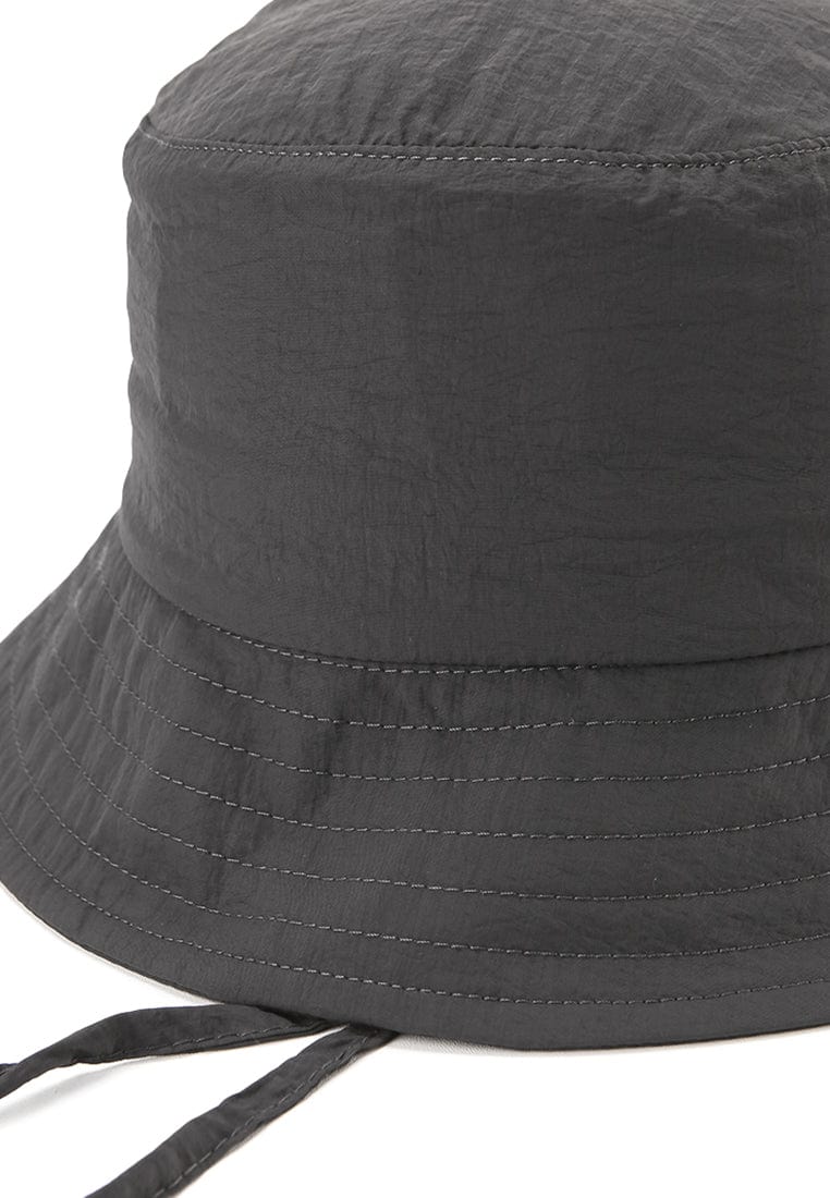 Poly Bucket Hat with String -  Dark Grey