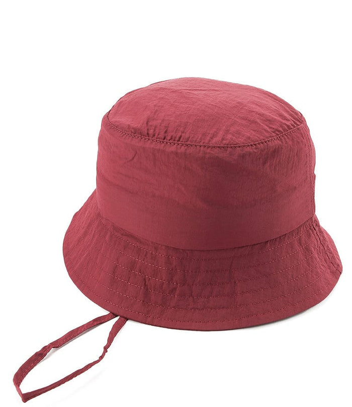 Poly Bucket Hat with String -  Maroon