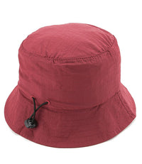 Poly Bucket Hat with String -  Maroon