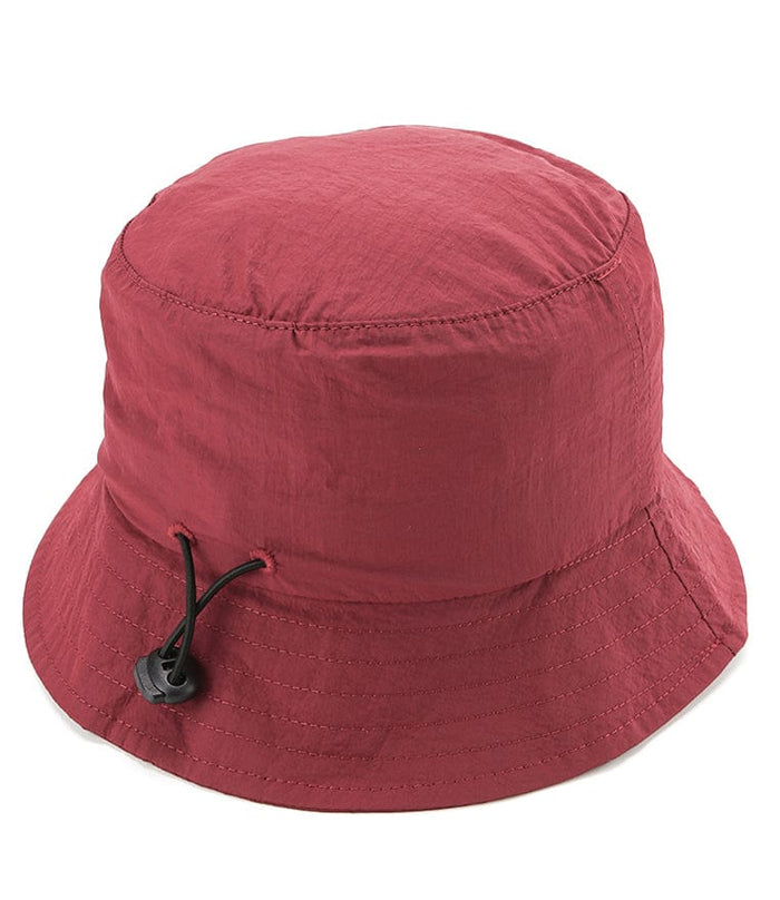 Poly Bucket Hat with String -  Maroon