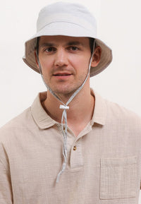 Poly Bucket Hat with String -  Grey