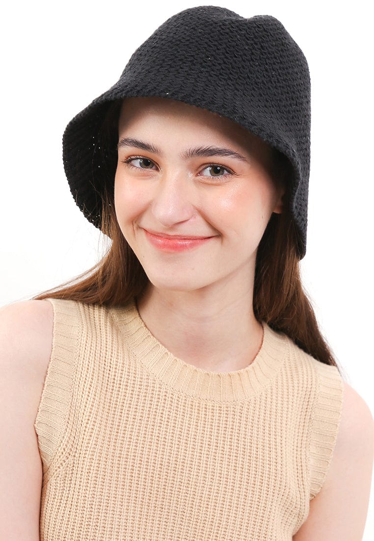 Crochet Bucket Hat - Black