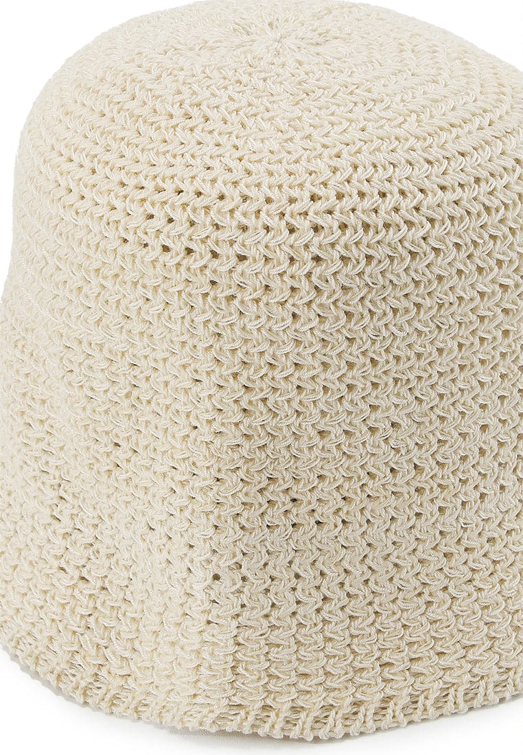 Crochet Bucket Hat - Cream