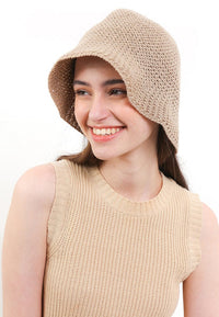 Crochet Bucket Hat - Beige