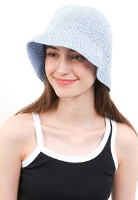 Crochet Bucket Hat - Blue