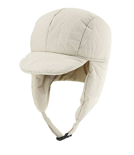 Waterproof Ear Flap Bucket Hat - White