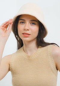 Knit Bucket Hat - Cream