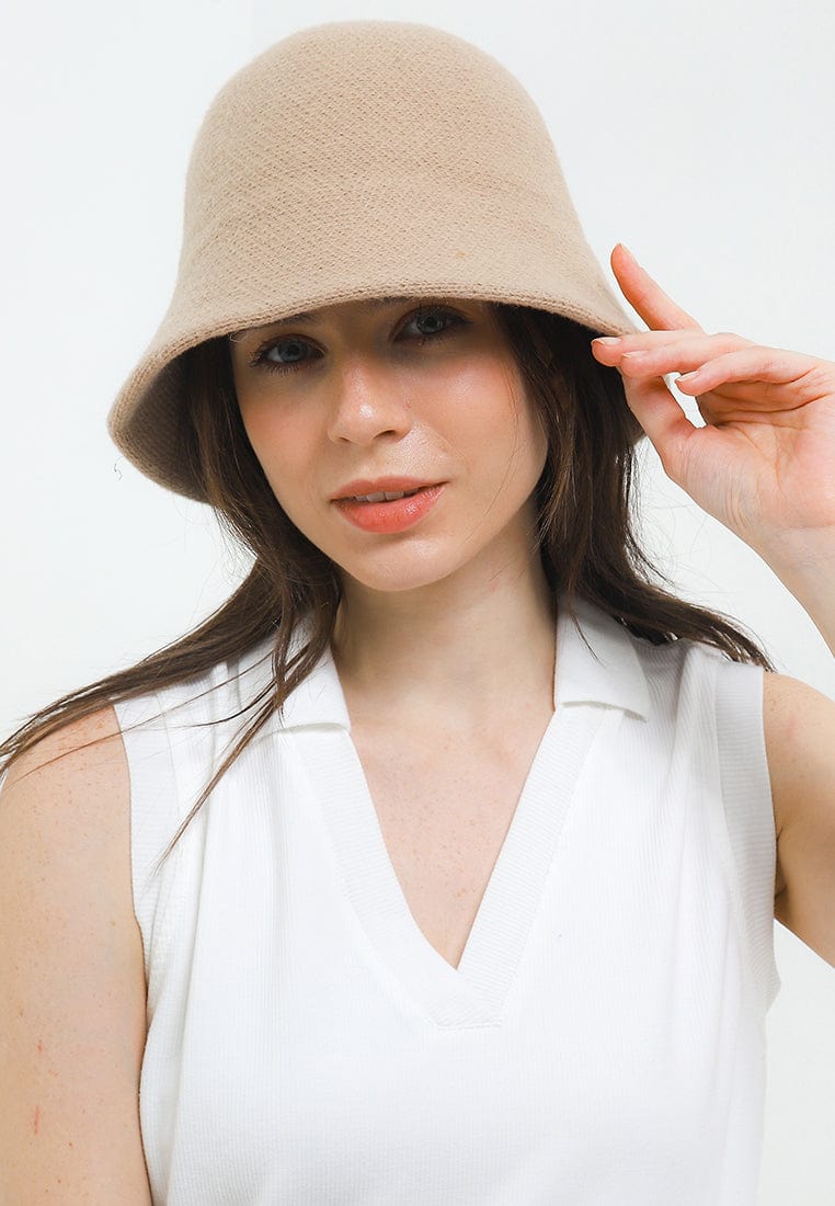 Knit Bucket Hat - Beige