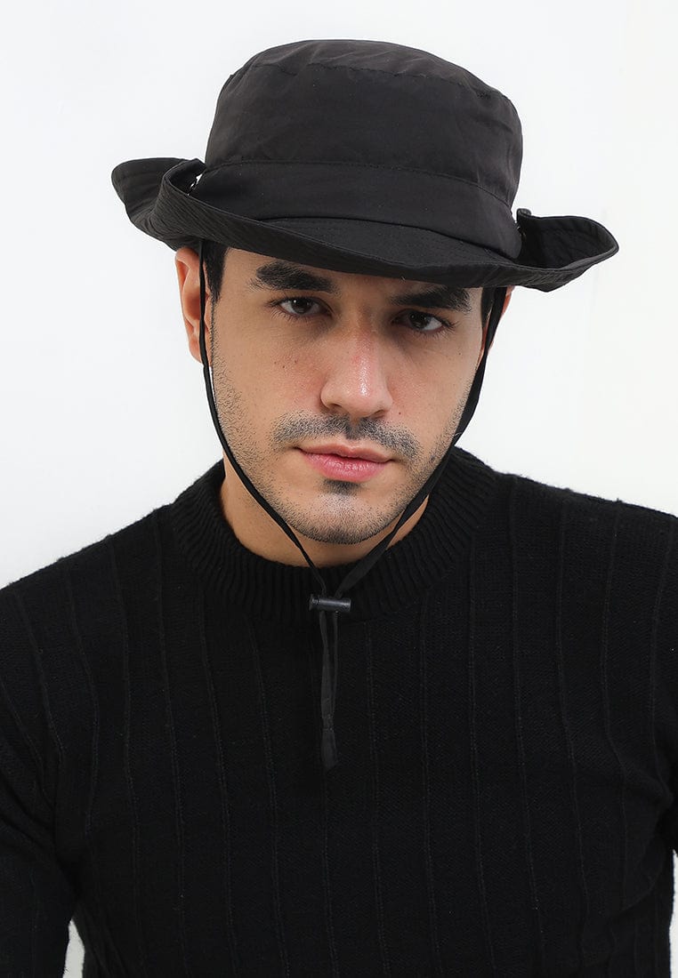 Softline Wide Brim Sun Hat - Black
