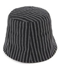 Striped Bucket Hat - Black