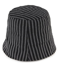 Striped Bucket Hat - Black