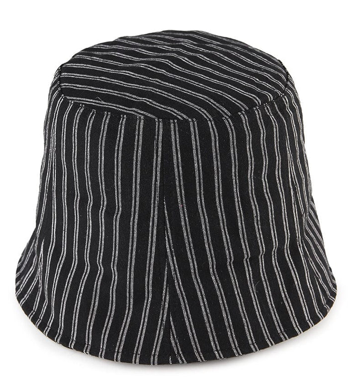 Striped Bucket Hat - Black