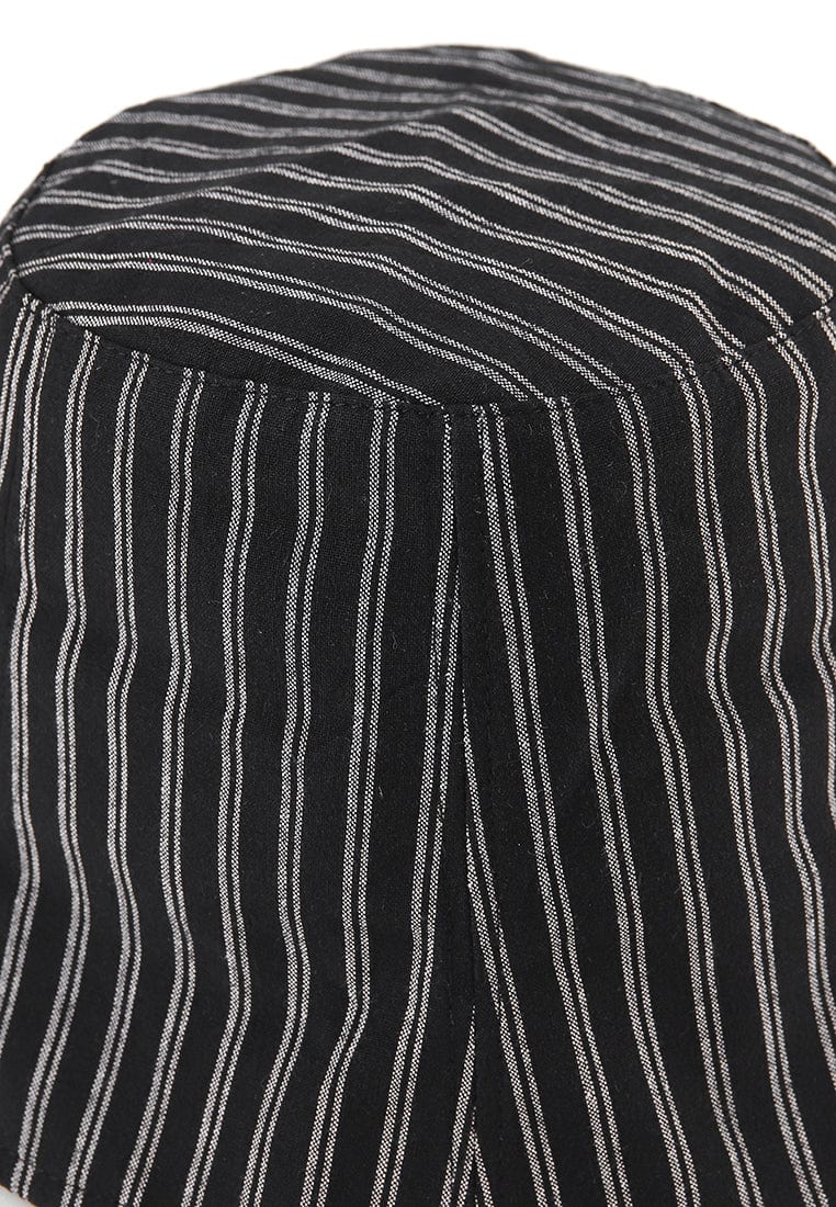 Striped Bucket Hat - Black