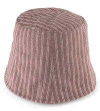 Striped Bucket Hat - Brown
