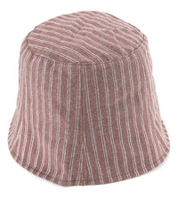Striped Bucket Hat - Brown